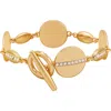 Vince Camuto Crystal Disc Toggle Bracelet In Goldtone