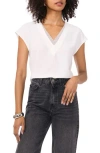 Vince Camuto Flutter Sleeve Top In New Ivory