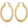 Vince Camuto Crystal Hoop Earrings