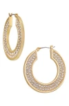 Vince Camuto Crystal Hoop Earrings In Gold Tone