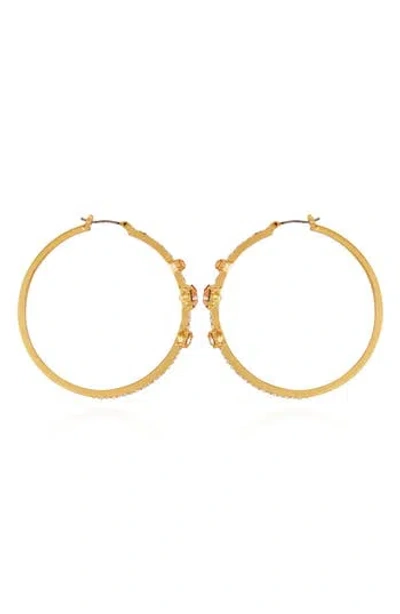 Vince Camuto Crystal Hoop Earrings In Goldtone