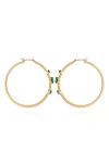 Vince Camuto Crystal Hoop Earrings In Goldtone