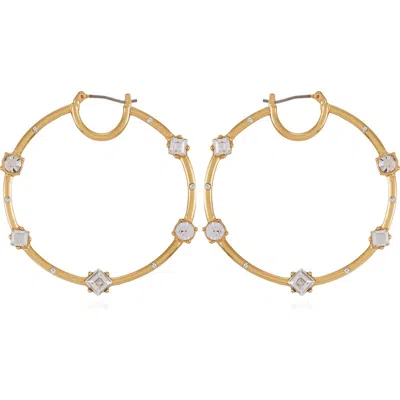 Vince Camuto Crystal Hoop Earrings In Goldtone Crystal