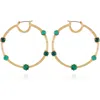 Vince Camuto Crystal Hoop Earrings In Goldtone Green