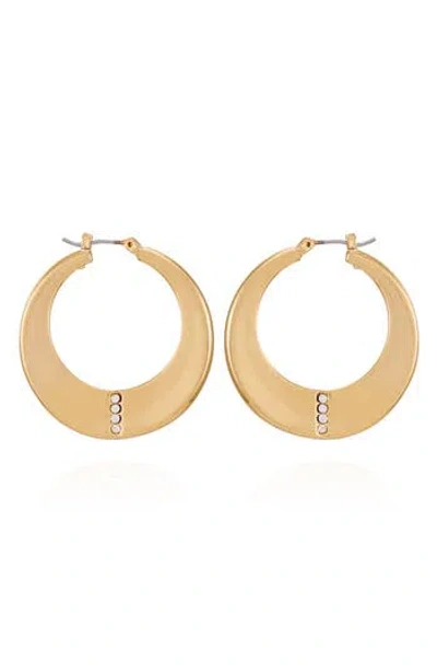 Vince Camuto Crystal Hoop Earrings In Gold
