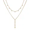 Vince Camuto Crystal Layered Necklace In Gold