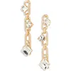 Vince Camuto Crystal Linear Drop Earrings In Goldtone