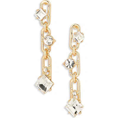 Vince Camuto Crystal Linear Drop Earrings In Goldtone