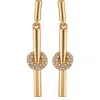 Vince Camuto Crystal Link Drop Earrings In Goldtone