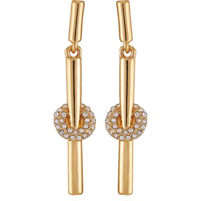 Vince Camuto Crystal Link Drop Earrings In Goldtone