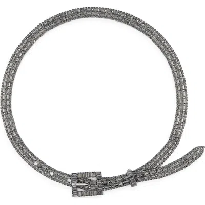 Vince Camuto Crystal Mesh Chain Belt In Gray