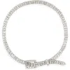 Vince Camuto Crystal Mesh Chain Belt In Metallic