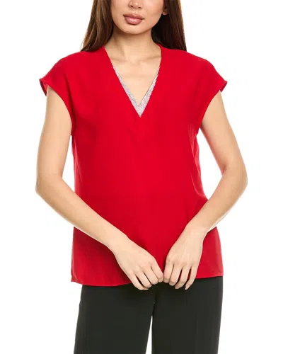 Vince Camuto Crystal Neckline Blouse