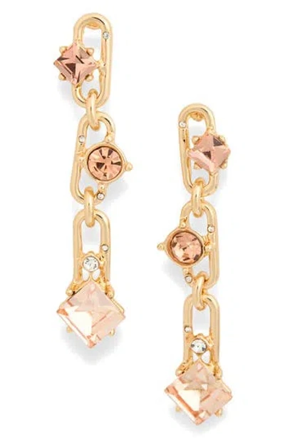 Vince Camuto Crystal Paper Clip Drop Earrings In Gold