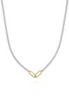 Vince Camuto Crystal Paper Clip Link Pendant Necklace In Metallic