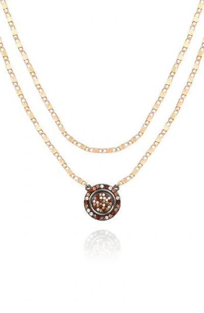 Vince Camuto Crystal Pendant Set Of 2 Chain Necklaces In Gold