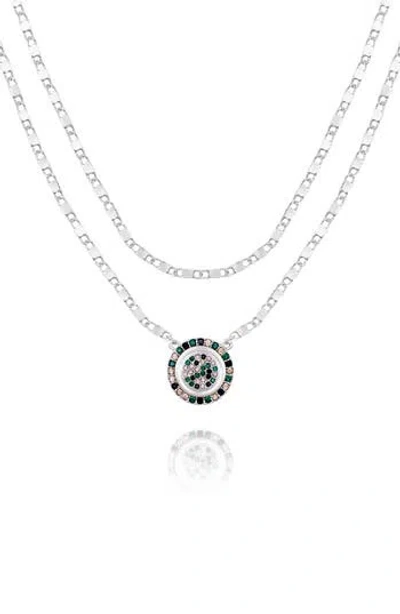 Vince Camuto Crystal Pendant Set Of 2 Chain Necklaces In Metallic