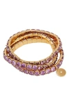 Vince Camuto Crystal Set Of 3 Stretch Bracelets In Purple
