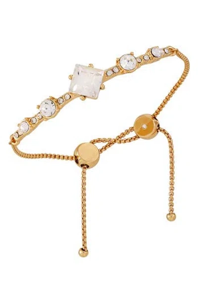 Vince Camuto Crystal Slider Chain Bracelet In Goldtone