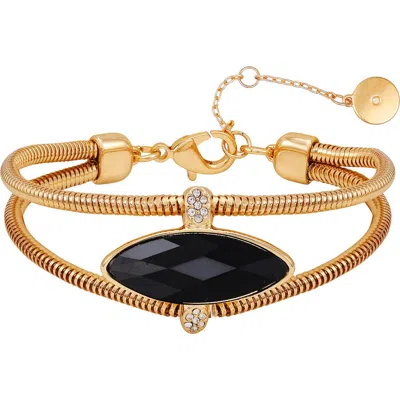 Vince Camuto Crystal Snake Chain Bracelet In Gold