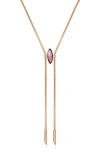 Vince Camuto Crystal Snake Chain Y-necklace In Purple/gold Tone