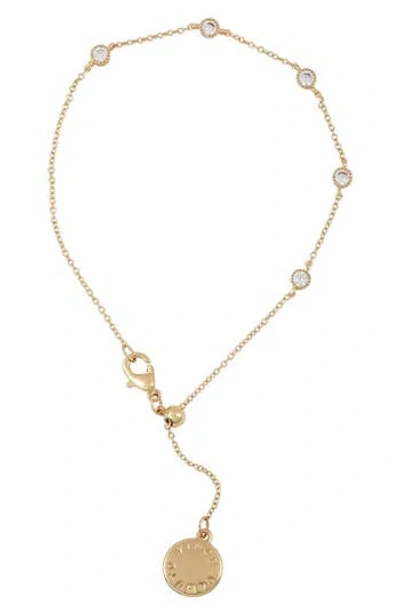 Vince Camuto Crystal Station Chain Anklet In Gold