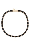 Vince Camuto Crystal Tennis Bracelet In Gold Tone