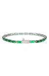 Vince Camuto Crystal Tennis Bracelet In Silver Tone