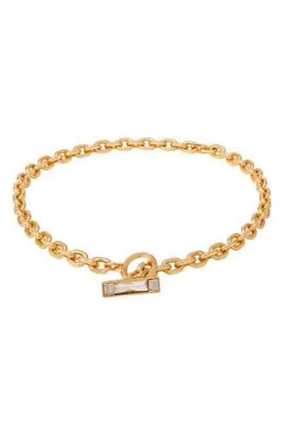 Vince Camuto Crystal Toggle Chain Necklace In Gold