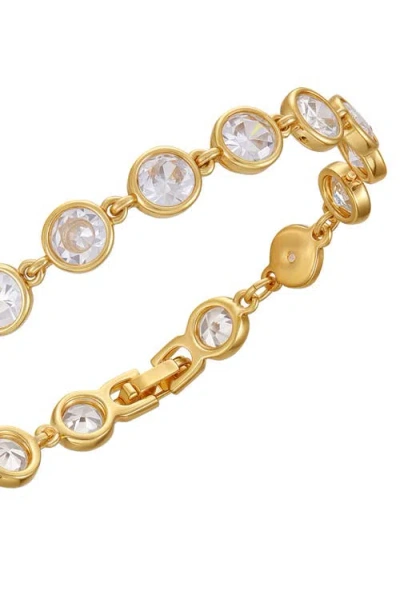 Vince Camuto Cubic Zirconia Bezel Bracelet In Gold