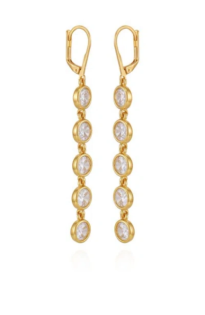 Vince Camuto Cubic Zirconia Drop Earrings In Gold