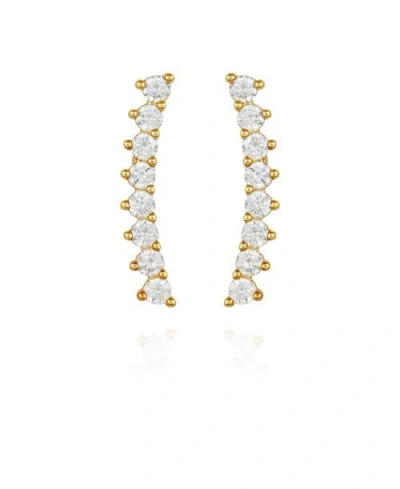 Vince Camuto Cubic Zirconia Ear Climbers In Gold