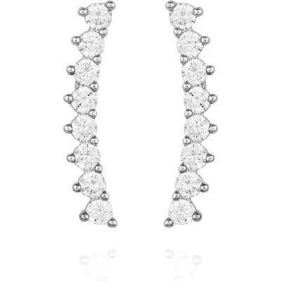 Vince Camuto Cubic Zirconia Ear Climbers In White