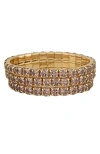 Vince Camuto Cubic Zirconia Trio Stretch Bracelet Set In Gold