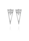 Vince Camuto Cubic Zirconia V-jacket Earrings In Neutral