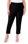 Vince Camuto Plus Wide Cuff Cropped Trousers In Rich Black