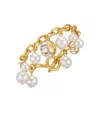 Vince Camuto Cultivated Pearl Crystal Charm Bracelet In Gold