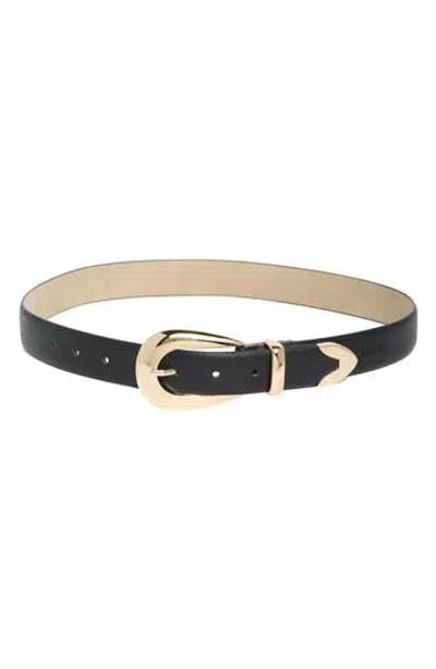 Vince Camuto Curved Buckle Faux Leather Belt In Multi