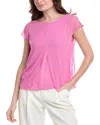 Shop Vince Camuto Cutaway Overlay Top In Purple