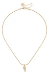 Vince Camuto Cz Pendant Necklace In Gold Tone