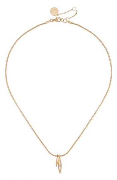 Vince Camuto Cz Pendant Necklace In Gold Tone