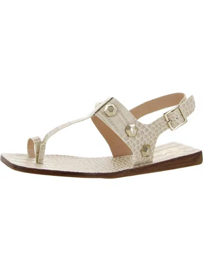 Vince Camuto Dailette Womens Leather Ankle Strap Thong Sandals In White