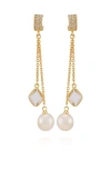 Vince Camuto Dangle Earrings With Freshwater Pearl Crystal Drop In Gold