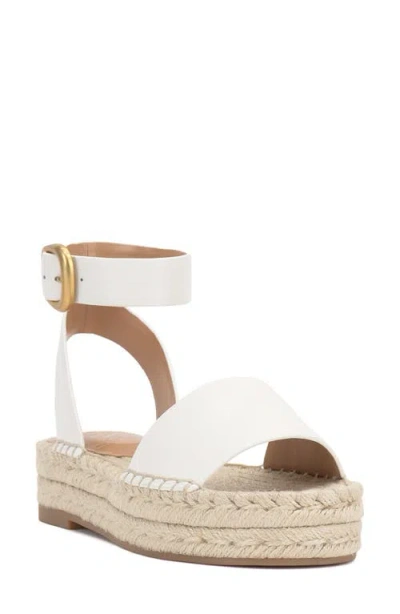 Vince Camuto Darna Ankle Strap Platform Sandal In Bianco White