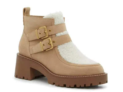 Vince Camuto Destonny Cozy Buckle Bootie In Brown