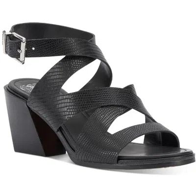 Vince Camuto Deverey Womens Leather Open Toe Heels In Black