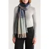 Vince Camuto Diamond Feather Fringe Scarf In Gray