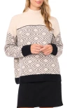 Vince Camuto Diamond Motif Mock Neck Sweater In Multi
