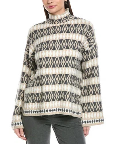 Vince Camuto Diamond Pattern Turtleneck Sweater In Brown