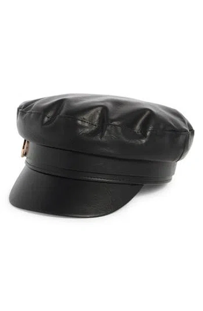 Vince Camuto Distressed Skipper Hat In Black